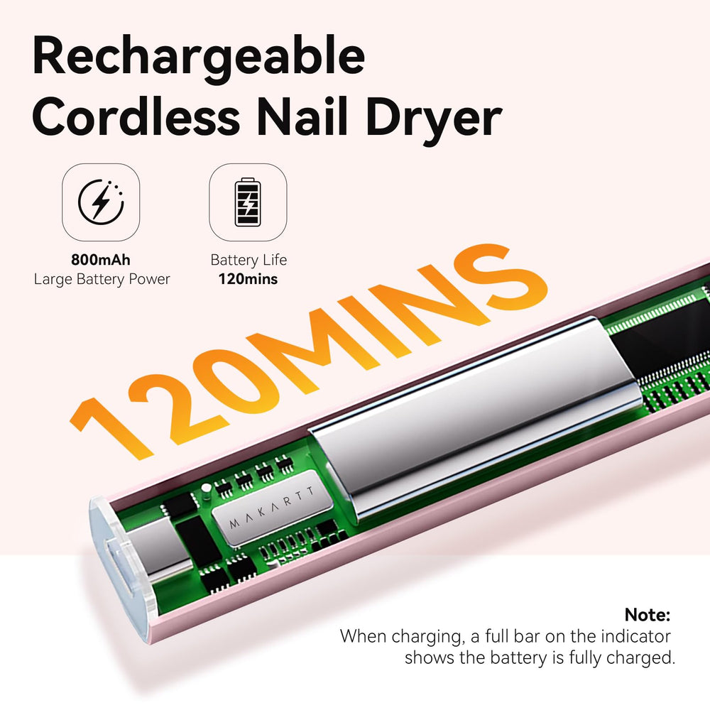 Makartt UV Nail Lamp side angle highlights compact size for on the go treatments.