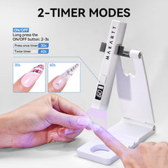Makartt UV nail lamp with stand bright LCD display for precise timing.