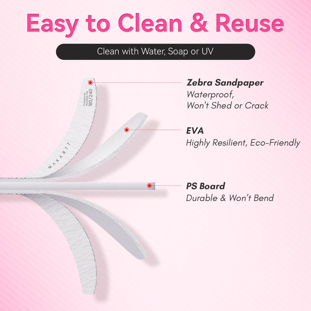 Makartt washable reusable nail file kit for easy sanitation and repeat use