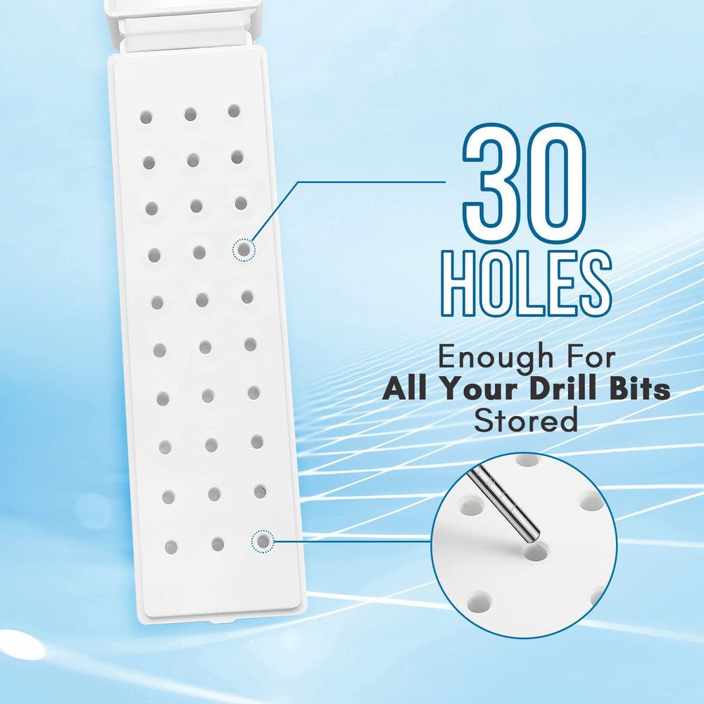 Makartt white acrylic dustproof cover protects stored bits from dust and moisture