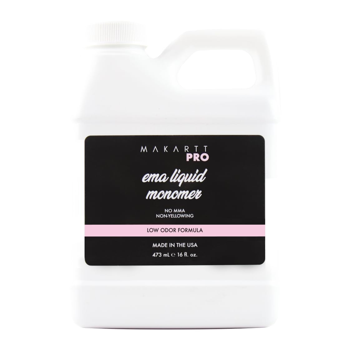MakarttPro low odor monomer bottle, comfortable scent during acrylic application.