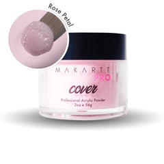 MakarttPro polvo acrílico cobertura rosa pétalo, acabado suave para aplicación precisa.
