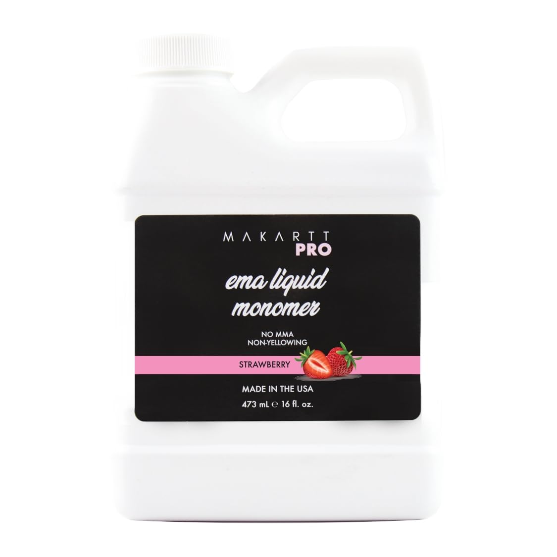 MakarttPro strawberry scented monomer bottle with secure cap for leak-free storage.