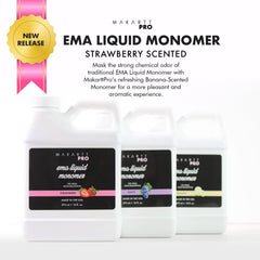 MakarttPro strawberry scented monomer pour shows controlled dispensing for precision.