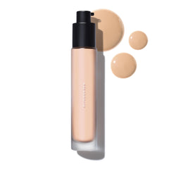 MAKE Beauty Diffusion Dew Skin Tint bottle shows natural glow with featherlight coverage