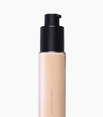 MAKE Beauty Diffusion Dew swatch shows sheer to medium coverage
