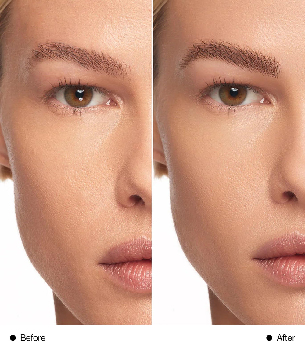 A user applies MAKE Beauty Infinite Hold Brow Gel for natural definition.