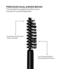 Close-up shows MAKE Beauty Infinite Hold Brow Gel delivering long-lasting hold.