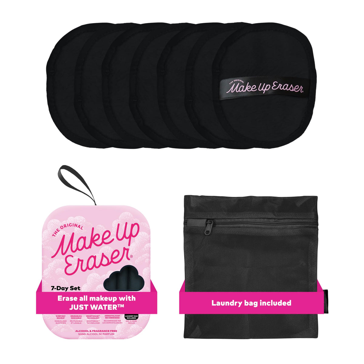 MakeUp Eraser original seven-day set packaging in chic black for easy daily makeup removal.