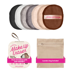 MakeUp Eraser Original 7-Day Set packaging shown; reusable fibers for water-only makeup removal.