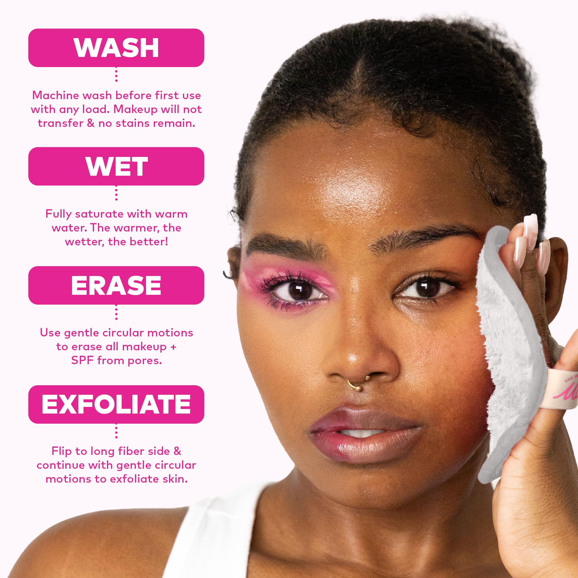 MakeUp Eraser Original set eco-friendly cloths—reduces waste with reusable textiles.