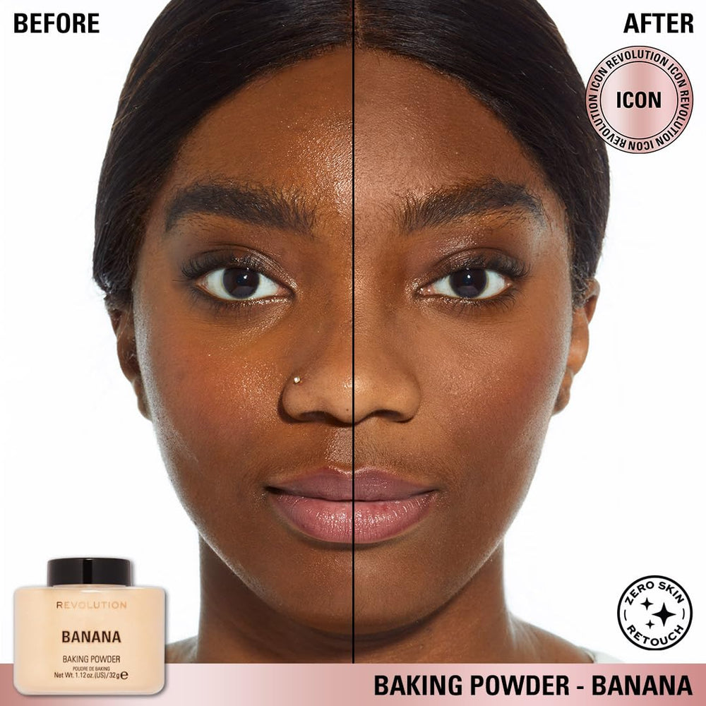 Esponja para sellar contorno e iluminación con polvos de Makeup Revolution.