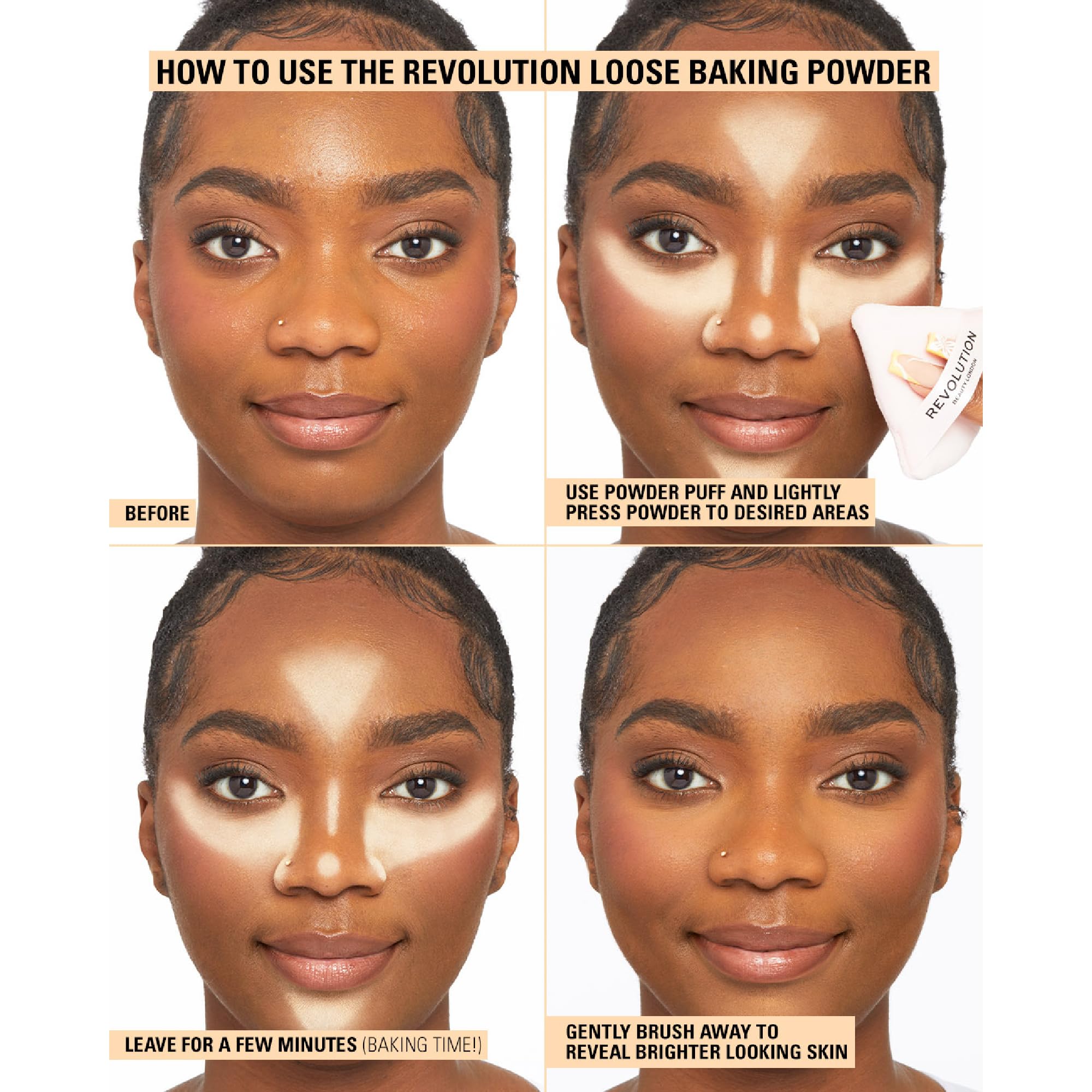 Makeup Revolution brocha para horneado ofrece aplicación precisa y larga duración