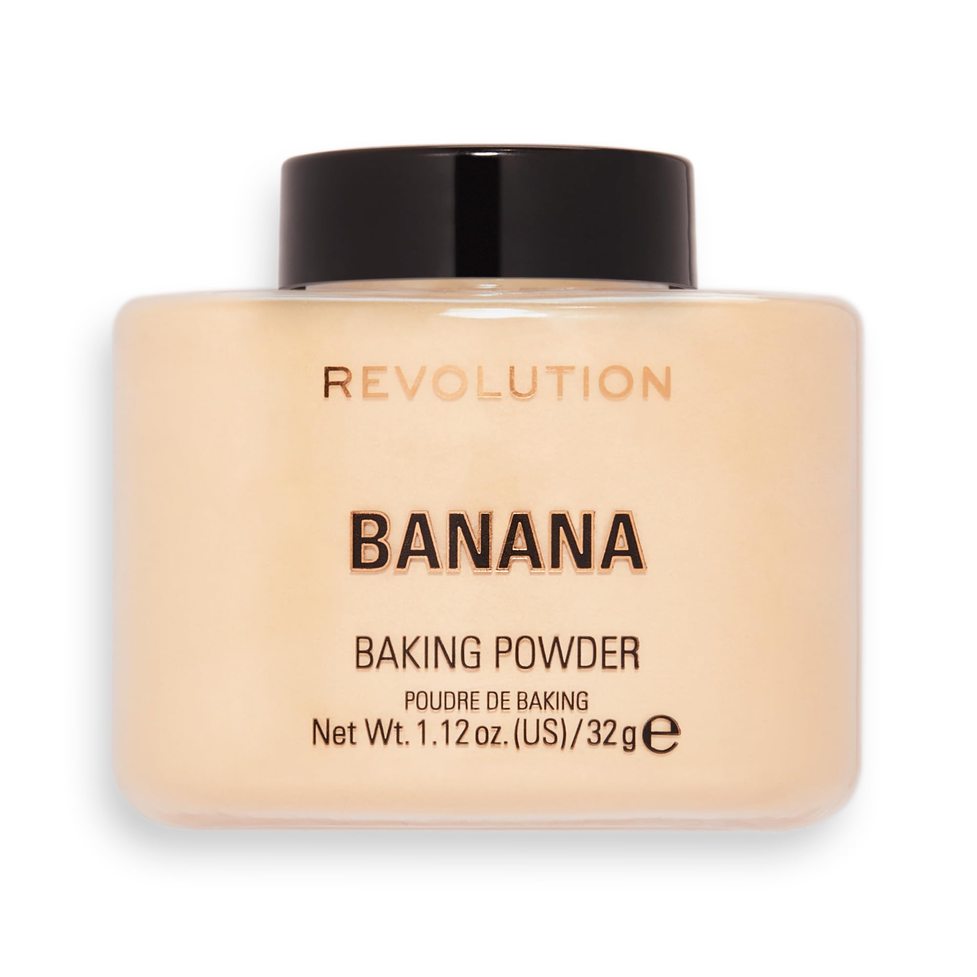 Polvo suelto Banana de Makeup Revolution para un acabado luminoso y uniforme.