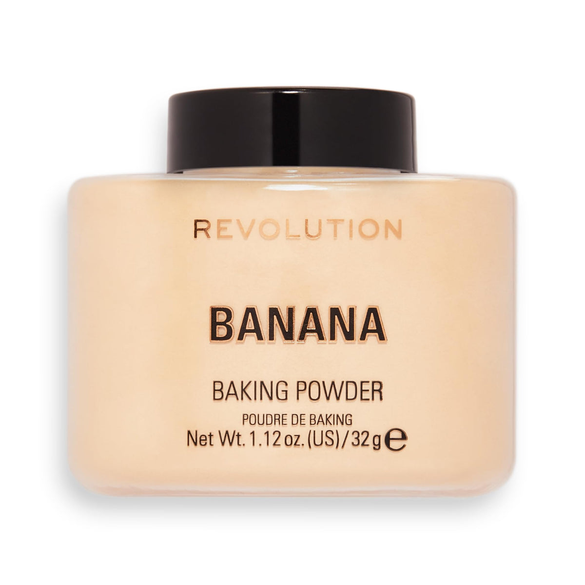 Polvo suelto Banana de Makeup Revolution para un acabado luminoso y uniforme.