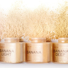 Polvo Makeup Revolution Banana Light para minimizar poros con acabado suave