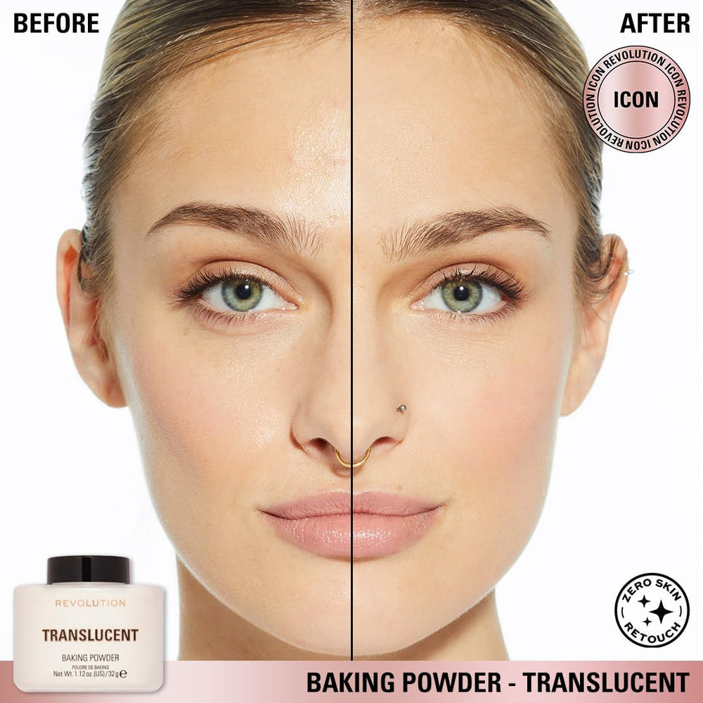 Makeup Revolution polvo-mate-acabado: reduce brillos y deja piel suave y uniforme.