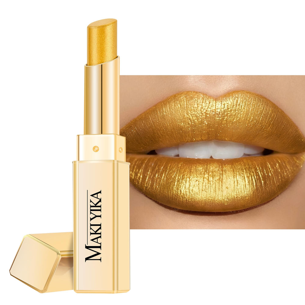 MAKI YIKA barra labio brillo dorado realza color y hidratación diaria