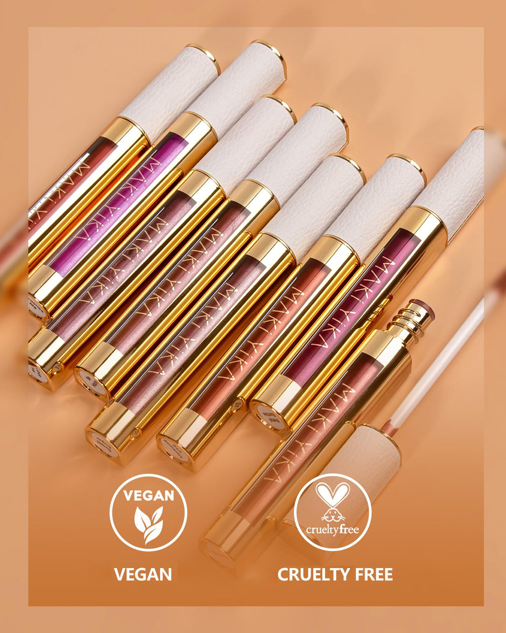 MAKI YIKA labial metalizado rosa con reflejos que cambian con la luz