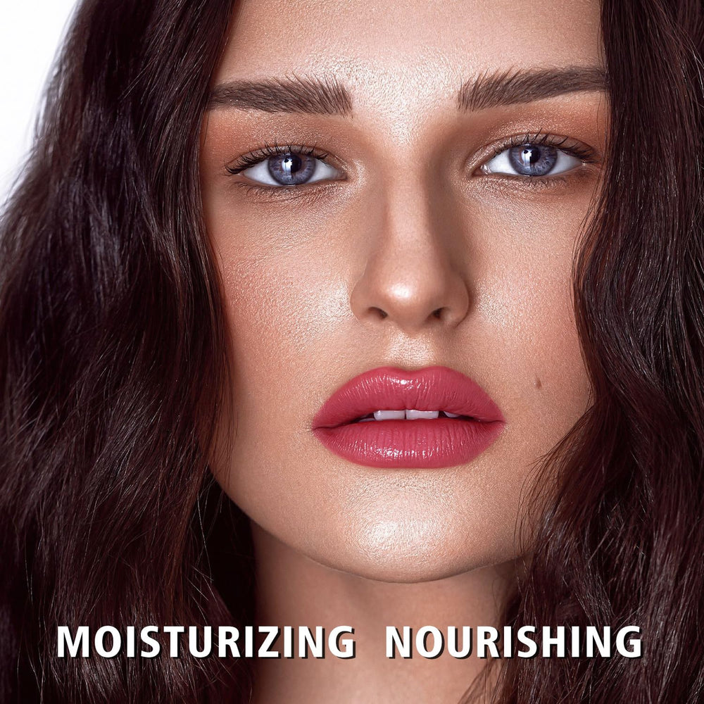 MAKI YIKA Moisture Berry Red Lipstick application demonstrates easy, even coverage