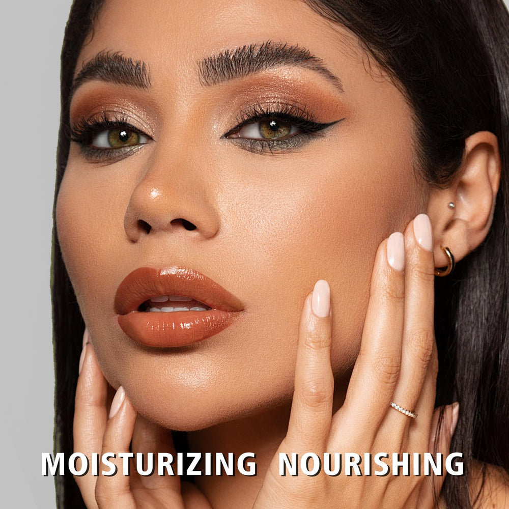 MAKI YIKA Moisture Lipstick Milk Brown lip swatch with rich color