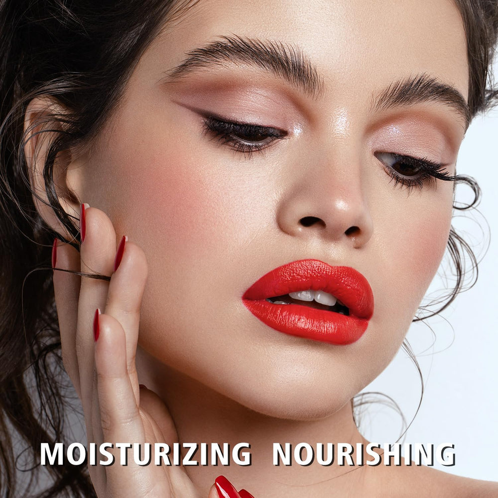 Creamy texture of MAKI YIKA Lipstick on lips for even color