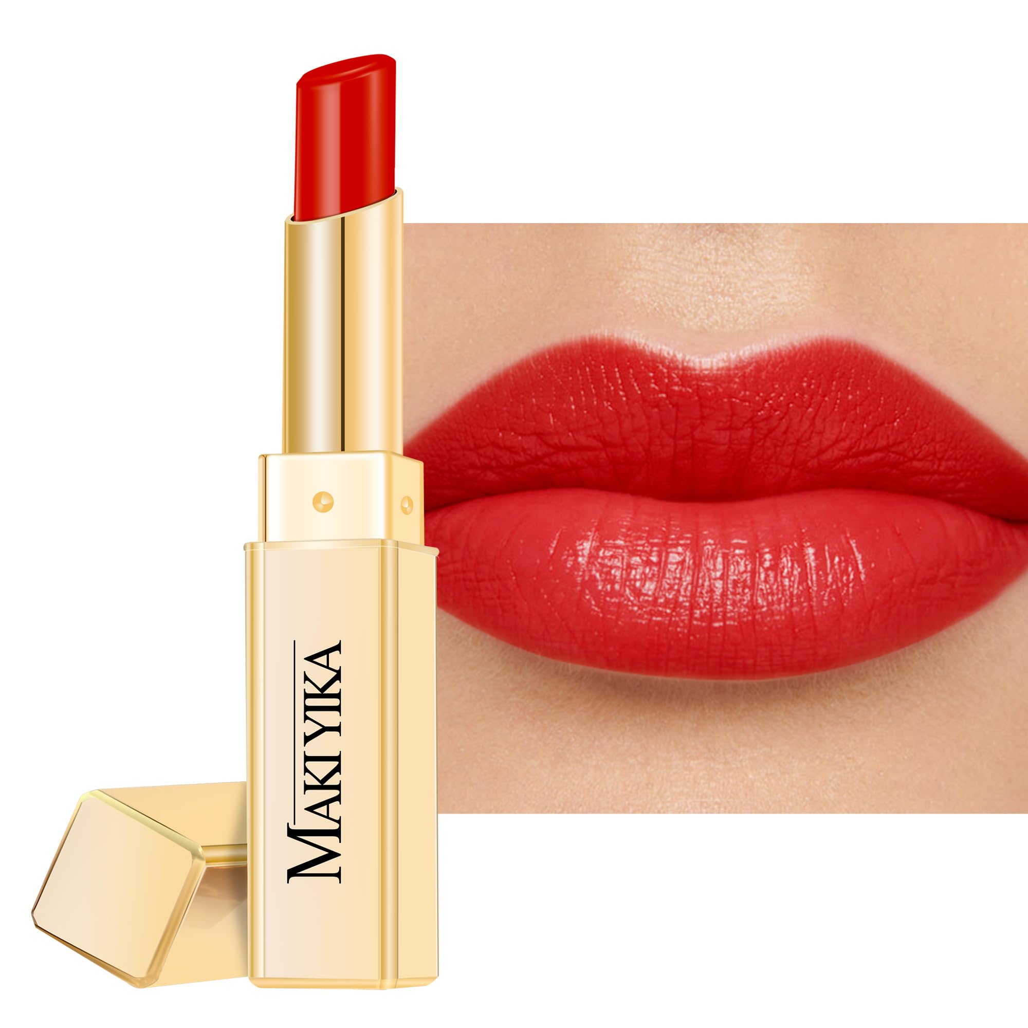 MAKI YIKA Moisture Red Lipstick packaging shows premium branding and sleek design