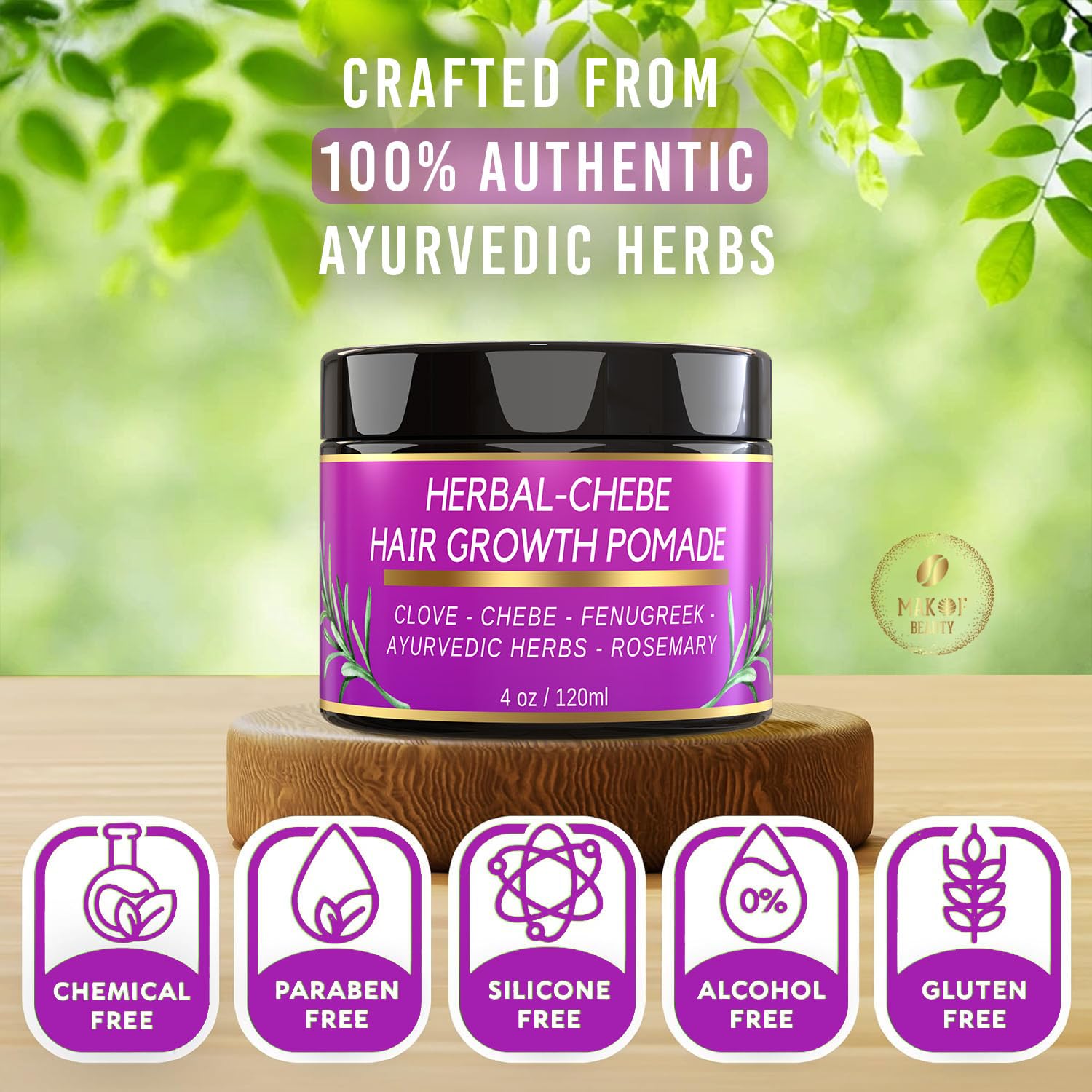 MAKOF BEAUTY Chebe Growth Grease con romero para cuero cabelludo saludable