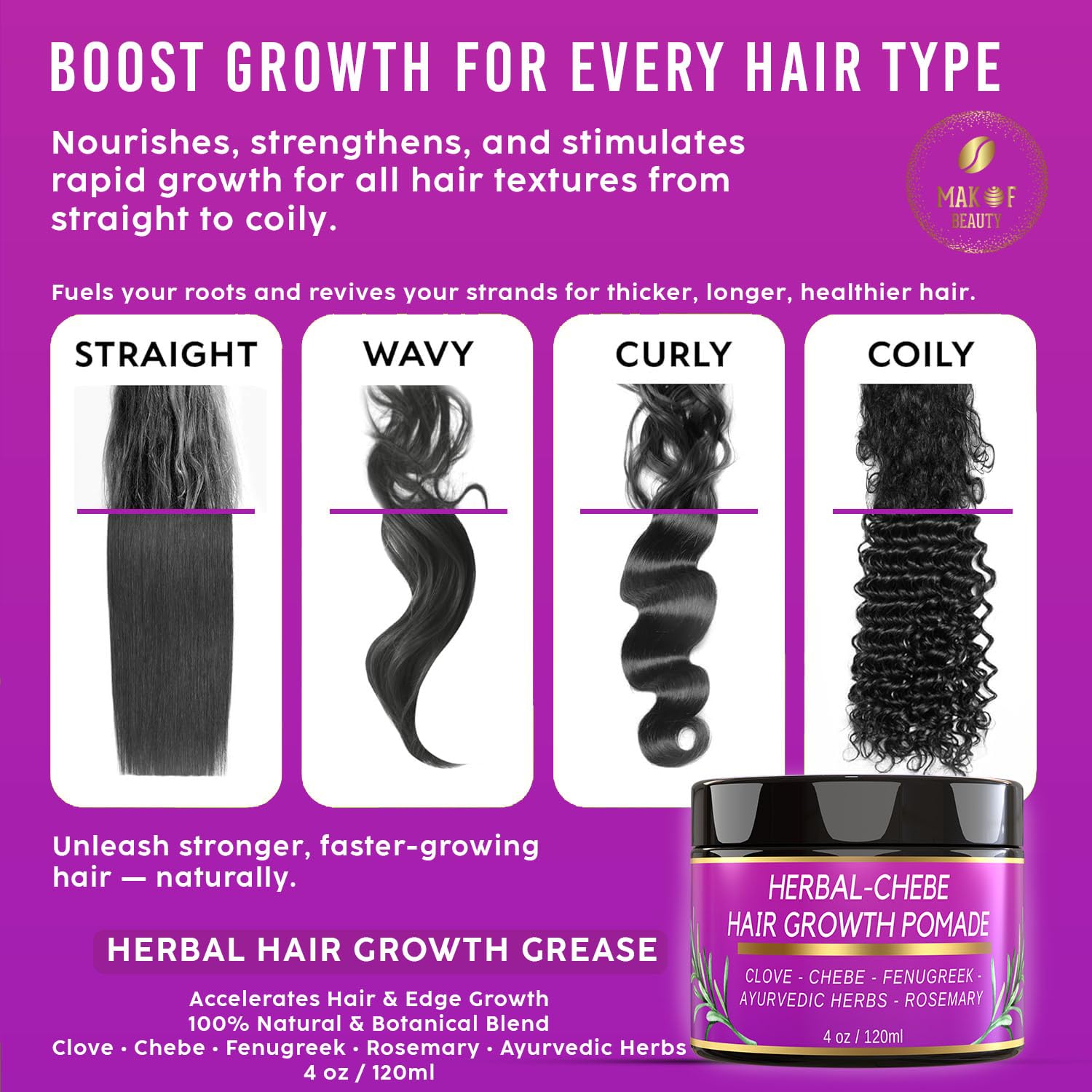 MAKOF BEAUTY Chebe Growth Grease manteca de karité para suavidad