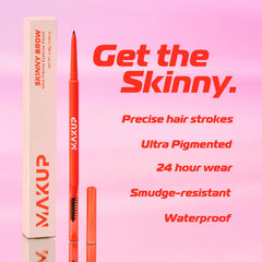 Makup Beauty Skinny Brow dual-ended design includes blending spoolie.