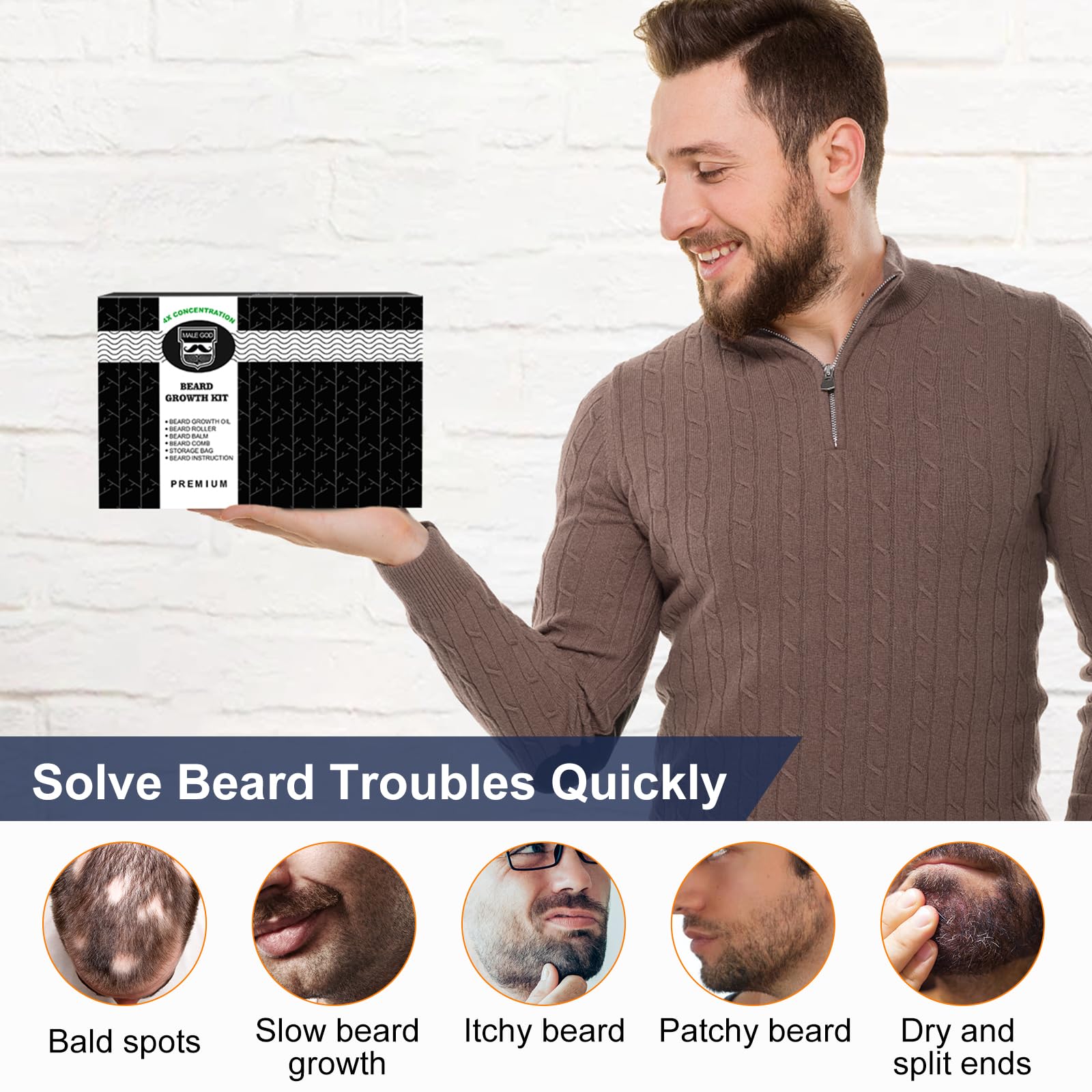 MALE GOD Beard Massager designed to enhance product absorption and comfort.