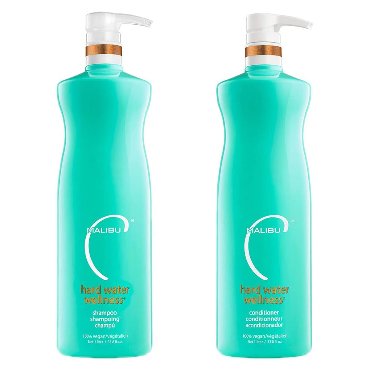 Malibu C Hard Water Shampoo bottle pour detoxifies minerals for cleaner hair