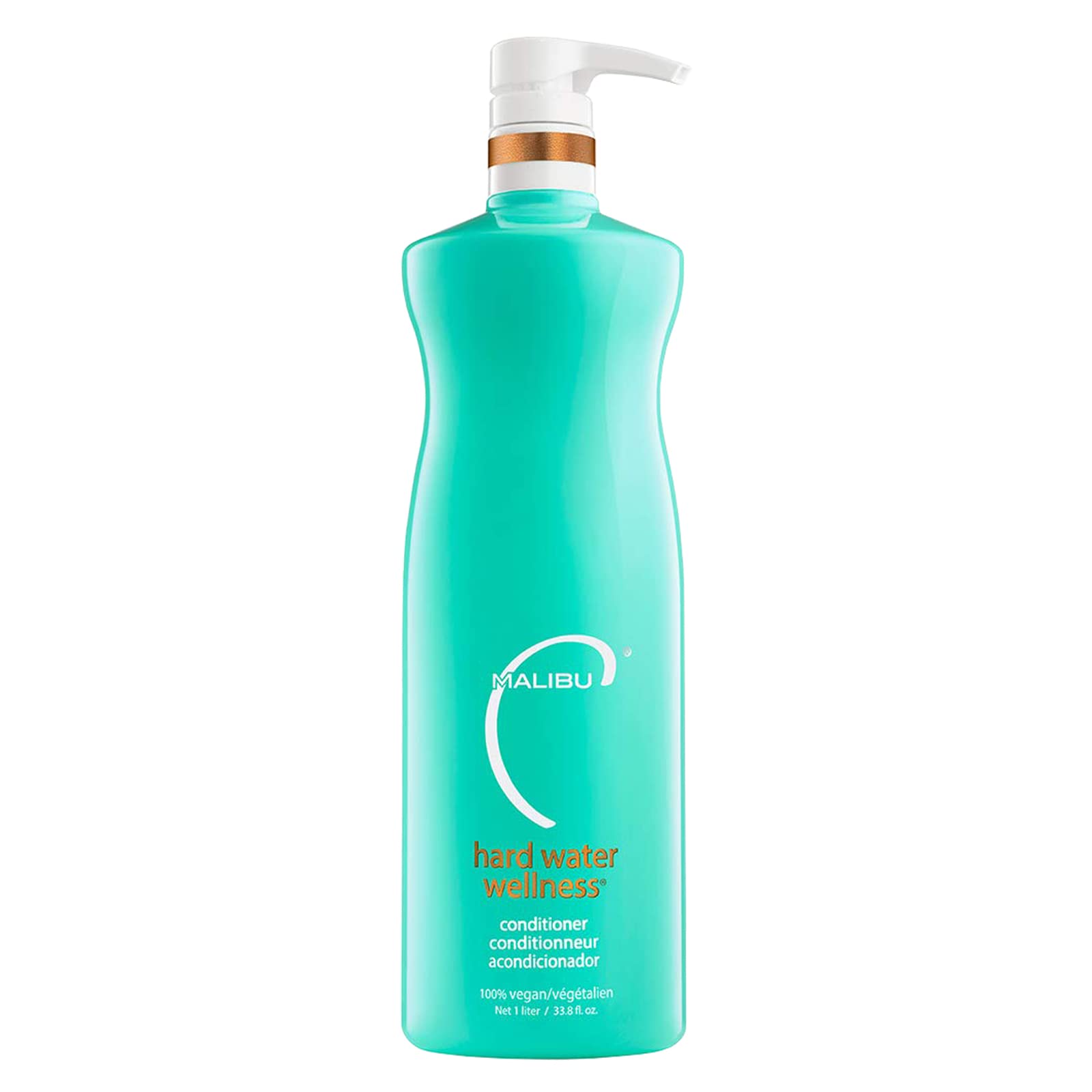 Malibu C Hard Water Wellness Conditioner bottle front showing sulfate-free hydration benefits