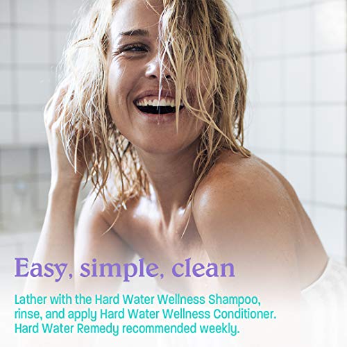 Flat lay of Malibu C Hard Water Wellness Shampoo with conditioner