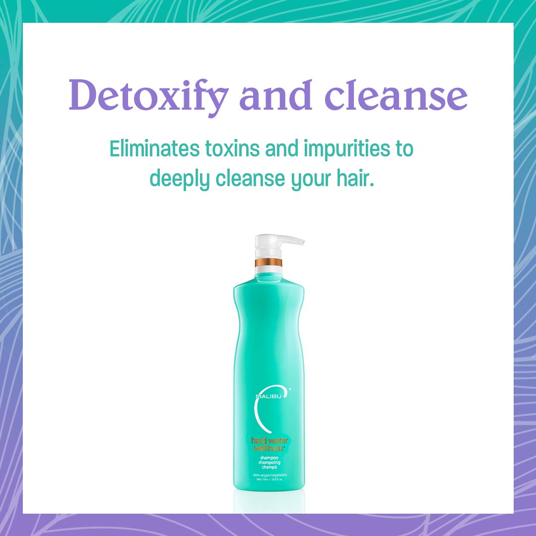 Pouring Malibu C Hard Water Wellness Shampoo reveals rich clarifying lather