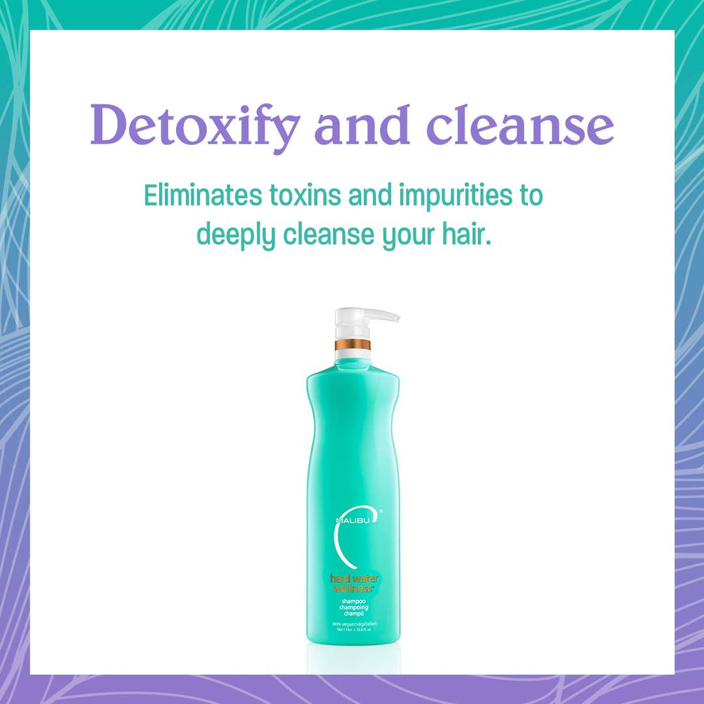 Pouring Malibu C Hard Water Wellness Shampoo reveals rich clarifying lather