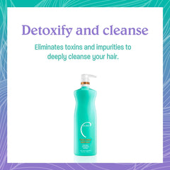 Pouring Malibu C Hard Water Wellness Shampoo reveals rich clarifying lather