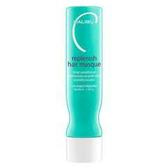 Malibu C Replenish Hair Masque jar front shows premium hydration for color-treated hair.
