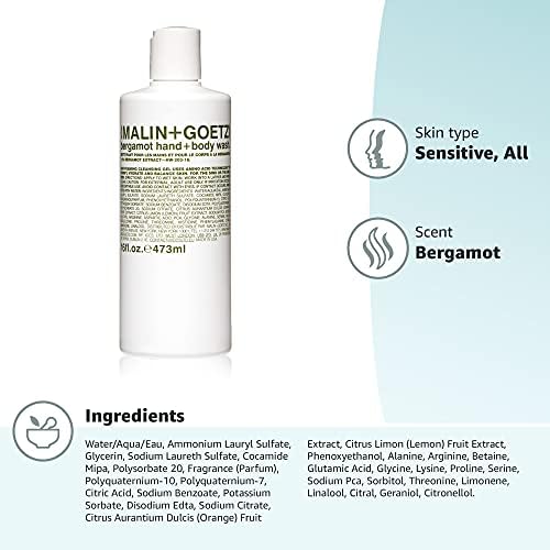 MALIN+GOETZ bergamot hand body wash pump in action for easy use