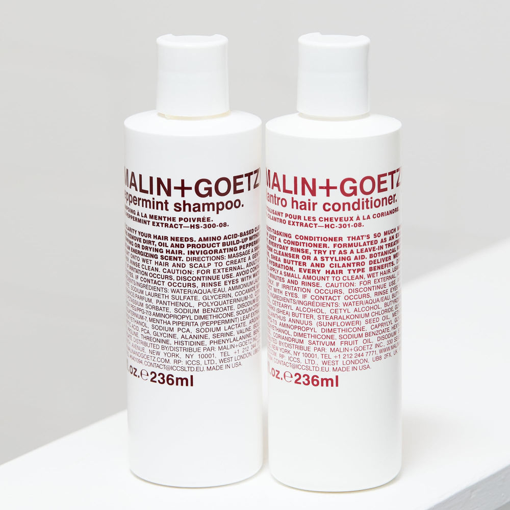 Malin + Goetz cilantro conditioner vegan cruelty-free icon on packaging