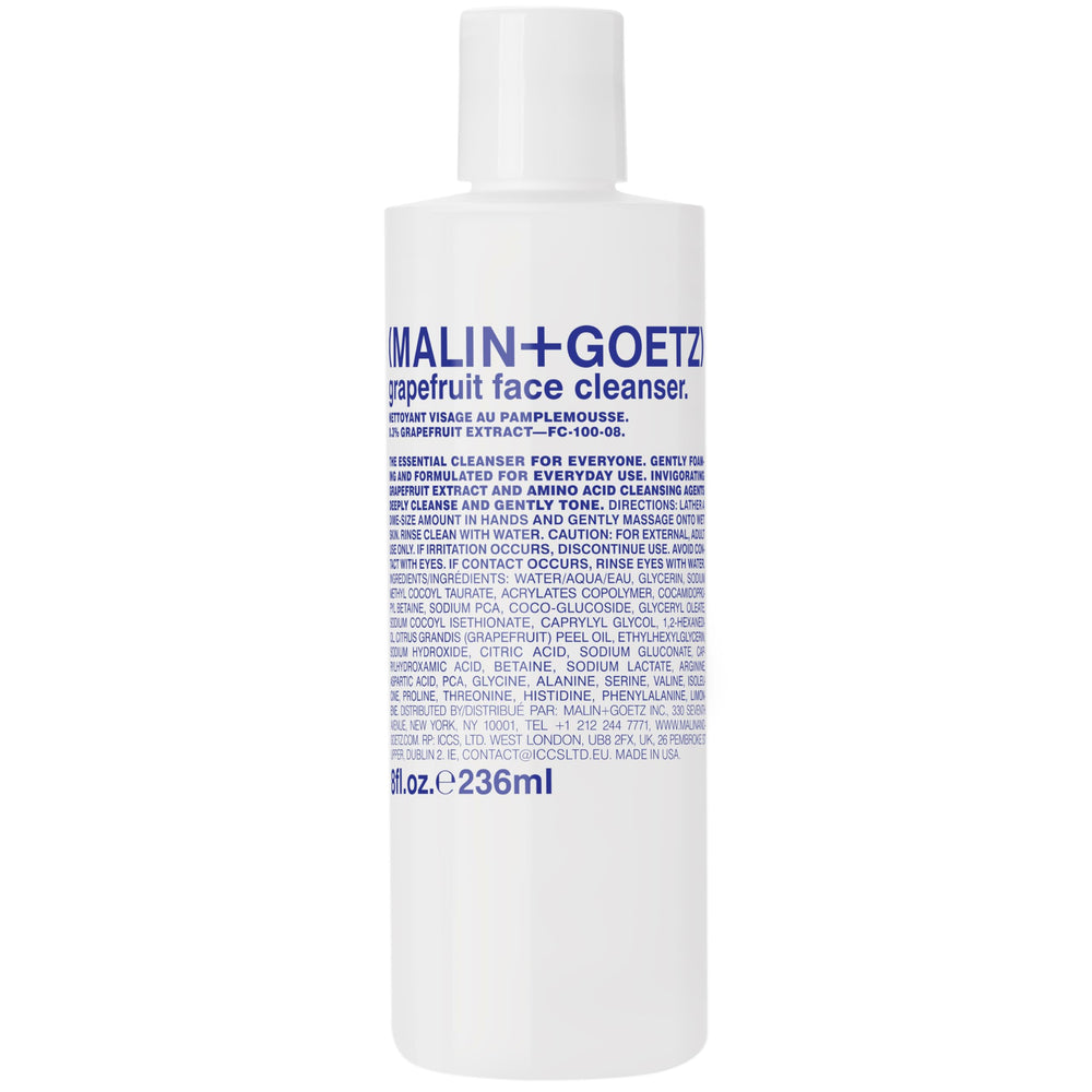 MALIN+GOETZ grapefruit face cleanser bottle for gentle purifying cleanse.