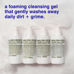 MALIN+GOETZ Rum Hand + Body Wash fragrance notes evoke warm, spicy aroma during use.