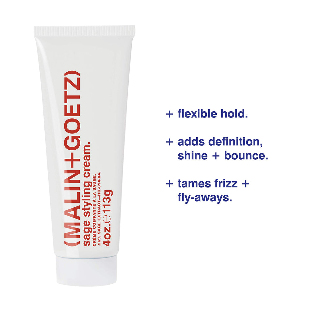 MALIN+GOETZ Sage Styling Cream definición-brillo para cabello ligero y natural.