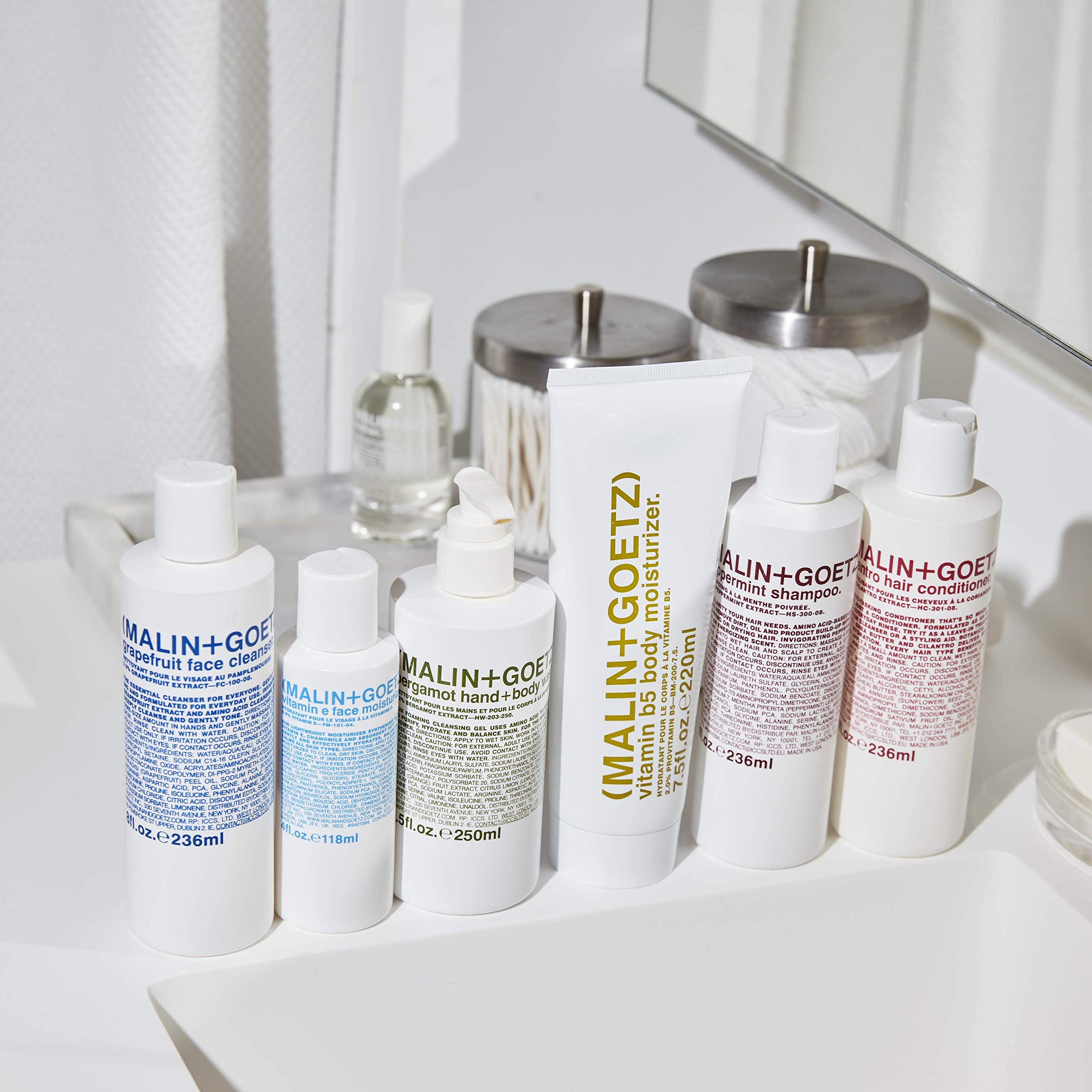 MALIN+GOETZ vegan cruelty-free badge showcases ethical skincare.