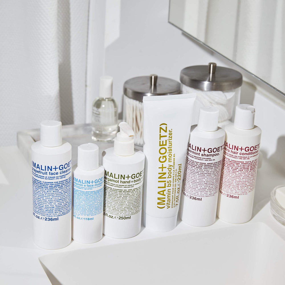 MALIN+GOETZ vegan cruelty-free badge showcases ethical skincare.