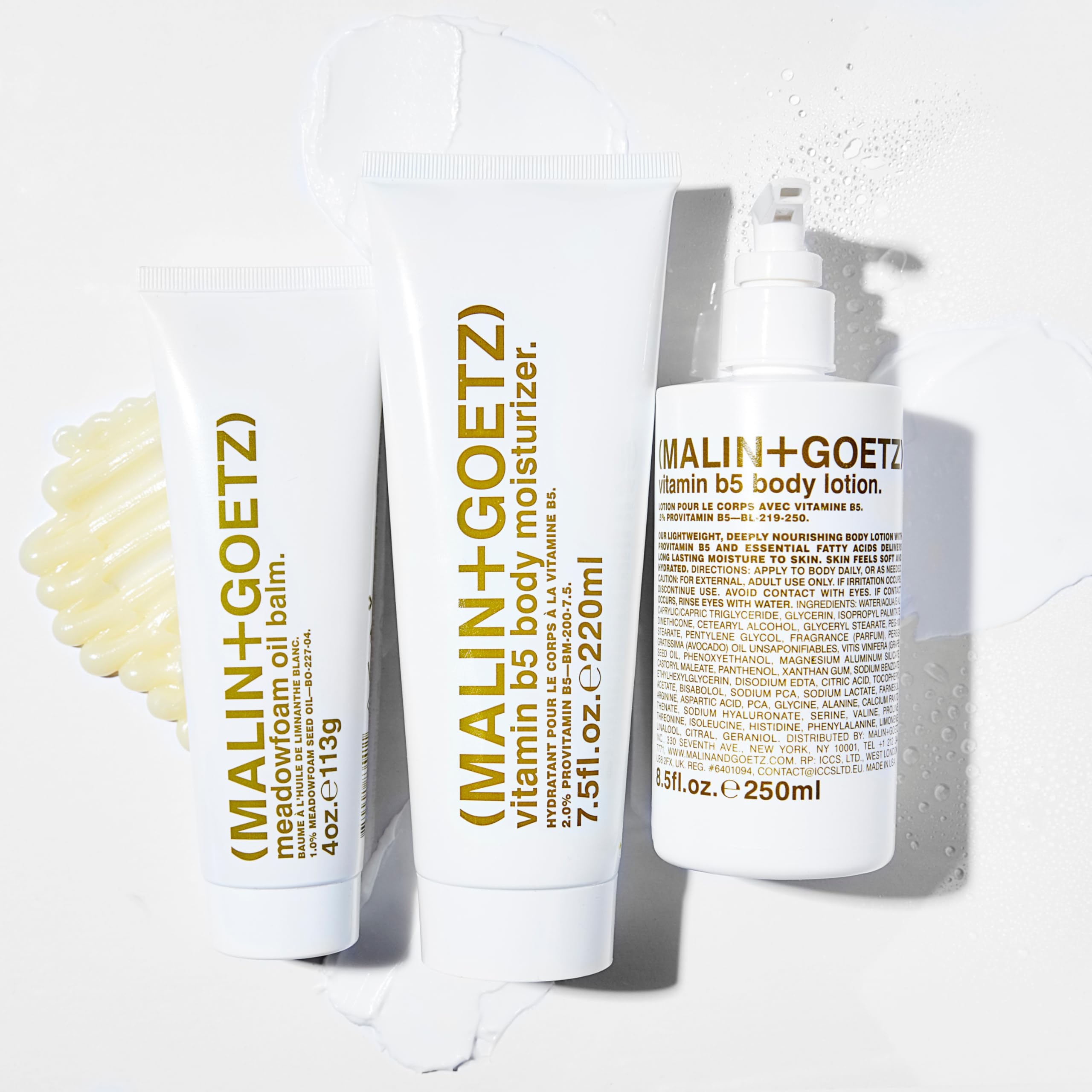 MALIN+GOETZ Vitamin B5 Body Lotion with bergamot scent for daily refresh.