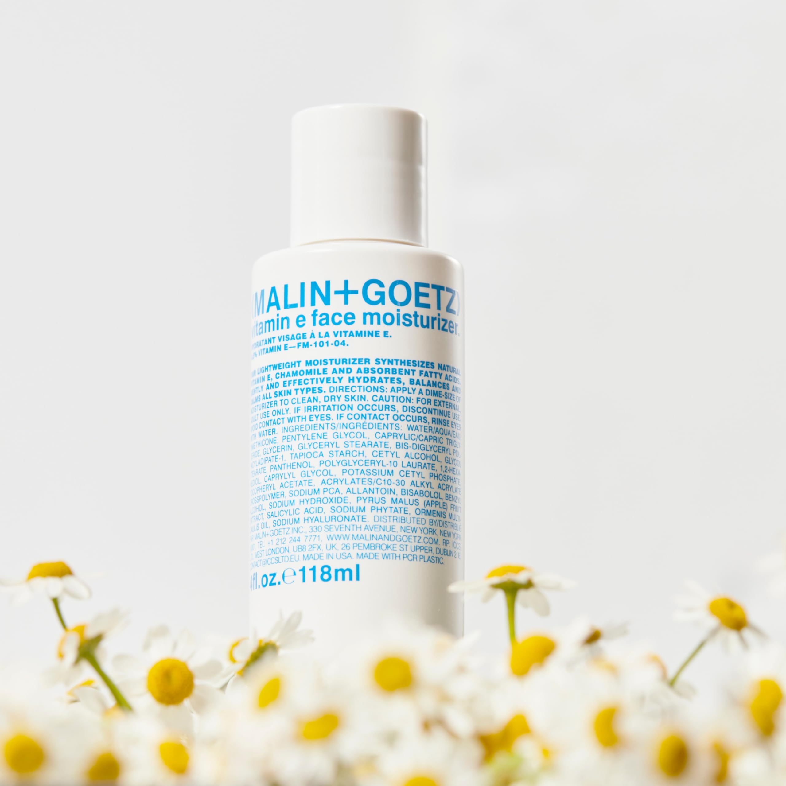 MALIN+GOETZ Vitamin E Face Moisturizer fragrance-free label for sensitive skin