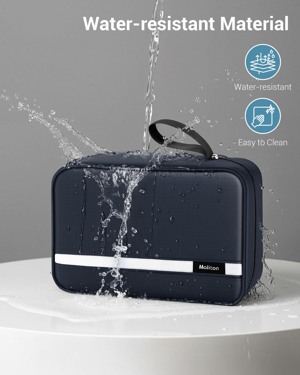 Maliton bag elastic bottle loops keep bottles secured during transit and lay flat.