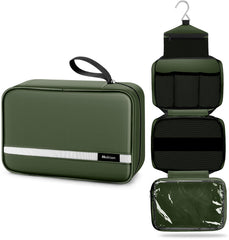 Maliton Toiletry Bag hanging-hook design for easy access while traveling.