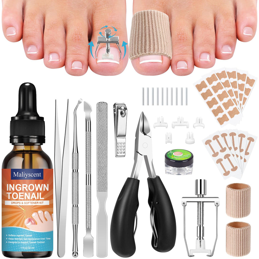 Maliyscent packaging shown for at-home ingrown toenail care.